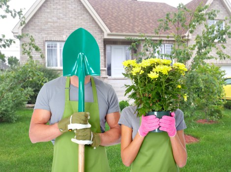 Green waste being sorted at a local garden maintenance site